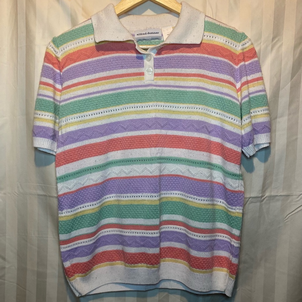 Alfred Dunner Vintage Knit Button Up Top